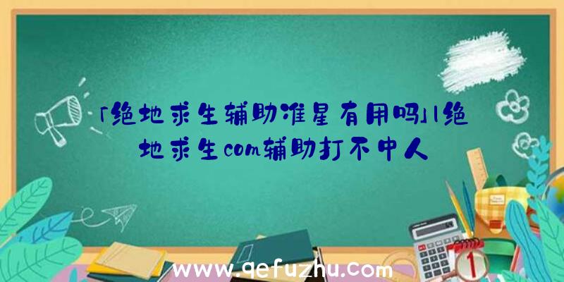 「绝地求生辅助准星有用吗」|绝地求生com辅助打不中人